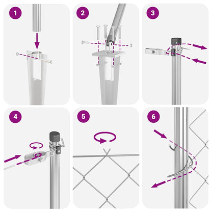 Palo della recinzione Argento 10 x 0,4 m (maglia 40 x 40 mm)