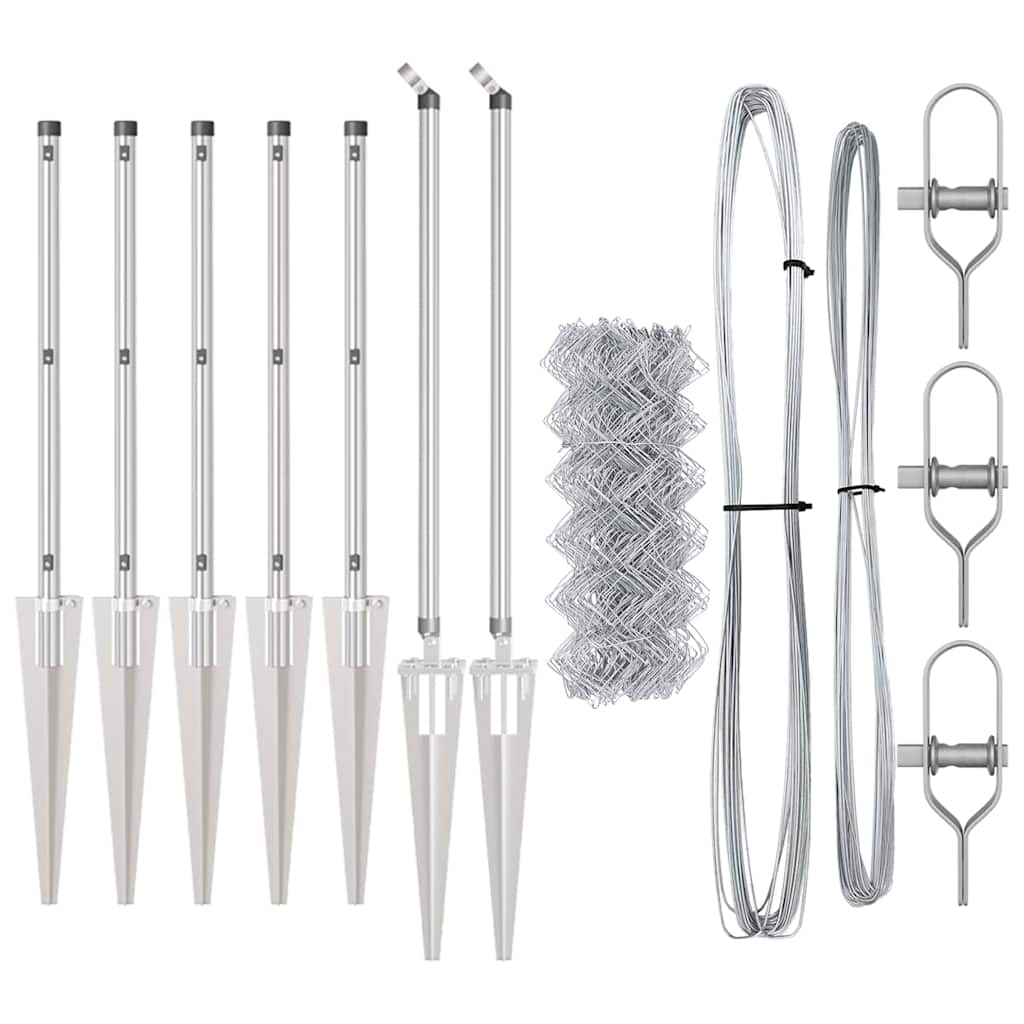 Palo della recinzione Argento 10 x 0,6 m (rete 40 x 40 mm)