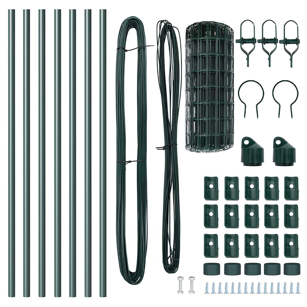 Recinzione con Posto Verde 0,4 x 10 m Acciaio e PVC