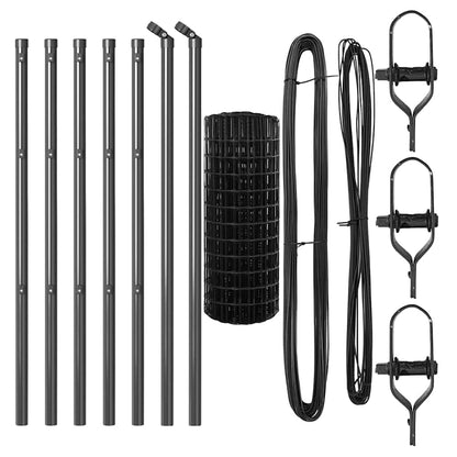 Recinzione con Posto Grigio 0,6 x 10 m Acciaio e PVC