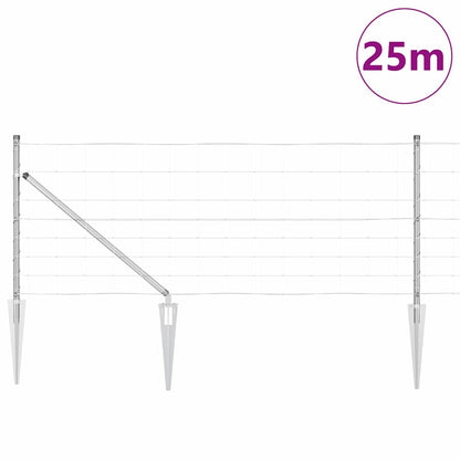 Palo della recinzione Zincato 25 x 0,8 m Acciaio | homemem39