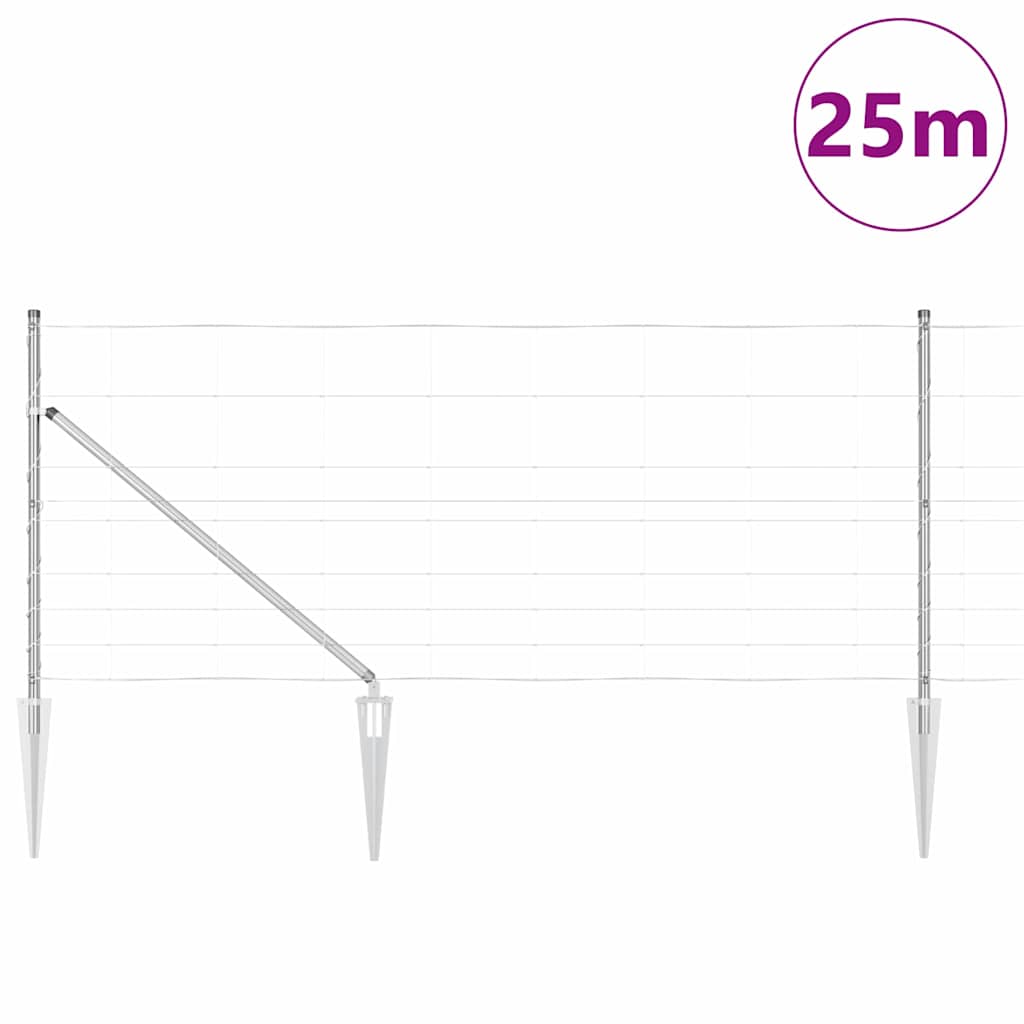 Palo della recinzione Zincato 25 x 1 m Acciaio | homemem39