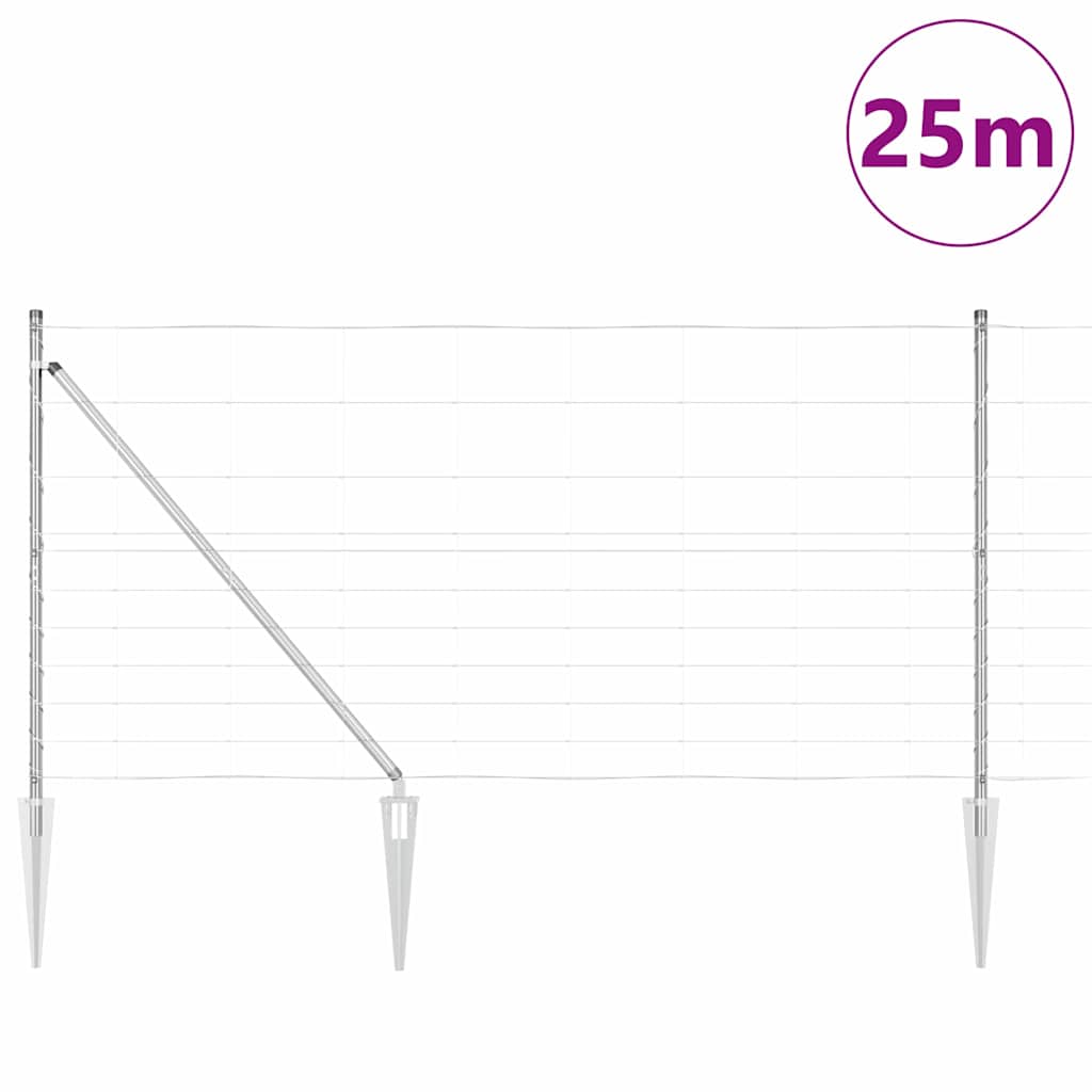 Palo della recinzione Zincato 25 x 1,2 m Acciaio | homemem39