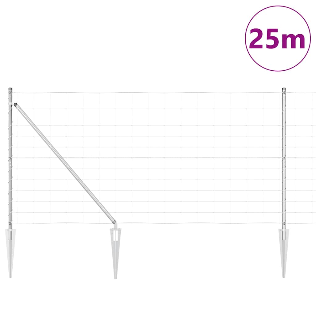 Palo della recinzione Zincato 25 x 1,2 m Acciaio | homemem39
