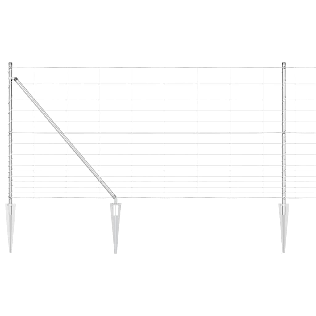 Palo della recinzione Zincato 25 x 1,2 m Acciaio | homemem39