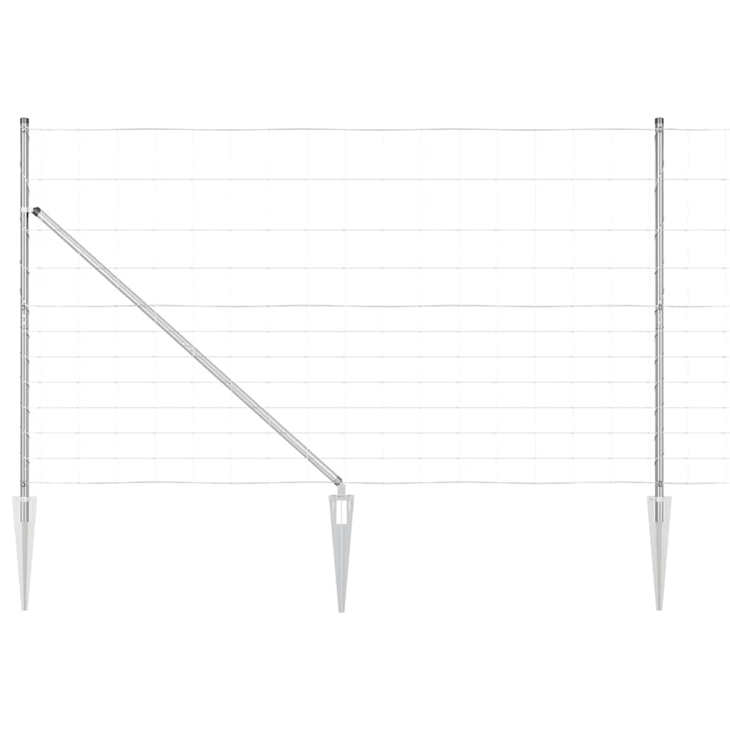 Palo della recinzione Zincato 25 x 1,4 m Acciaio | homemem39