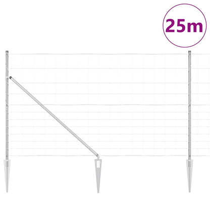 Palo della recinzione Zincato 25 x 1,4 m Acciaio | homemem39