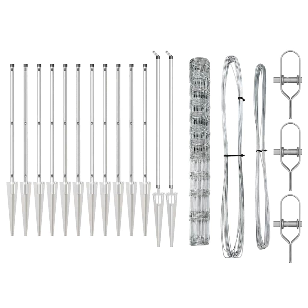 Palo della recinzione Zincato 25 x 1,4 m Acciaio | homemem39