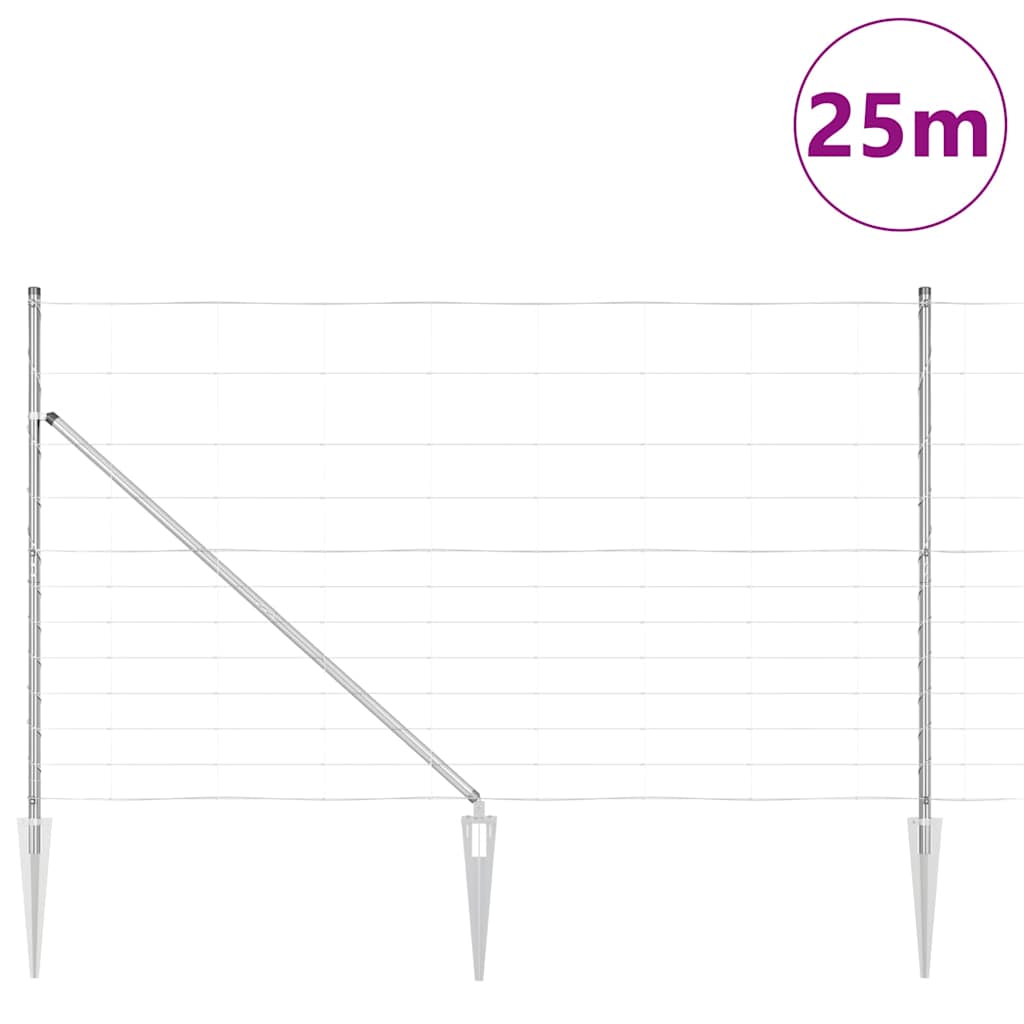 Palo della recinzione Zincato 25 x 1,4 m Acciaio | homemem39