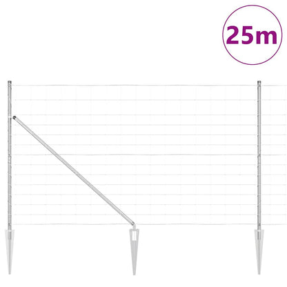 Palo della recinzione Zincato 25 x 1,4 m Acciaio | homemem39