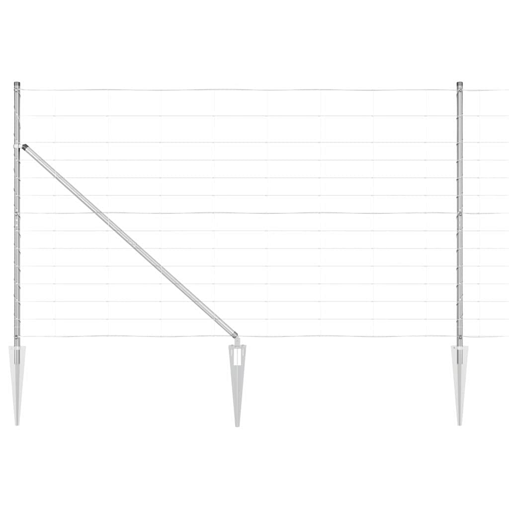 Palo della recinzione Zincato 25 x 1,4 m Acciaio | homemem39