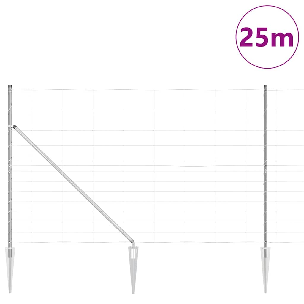 Palo della recinzione Zincato 25 x 1,5 m Acciaio | homemem39