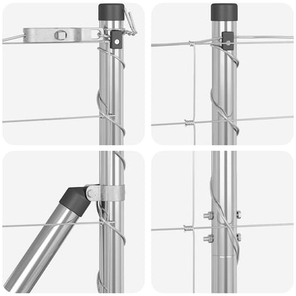 Palo della recinzione Zincato 25 x 1,5 m Acciaio | homemem39