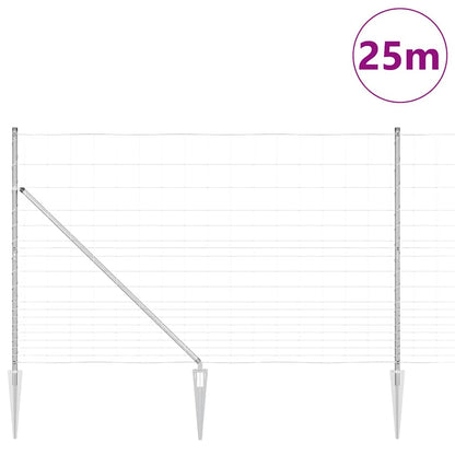 Palo della recinzione Zincato 25 x 1,5 m Acciaio | homemem39