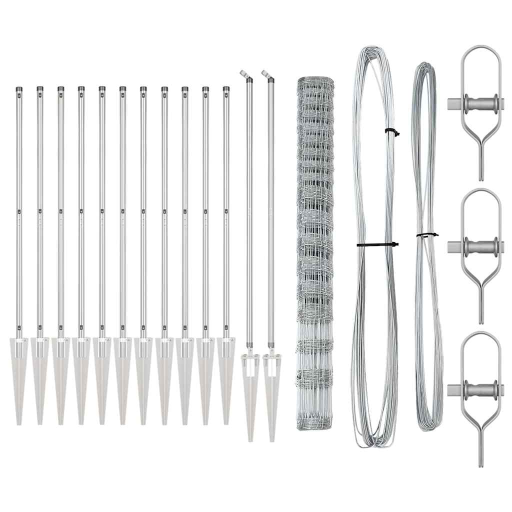 Palo della recinzione Zincato 25 x 1,5 m Acciaio | homemem39