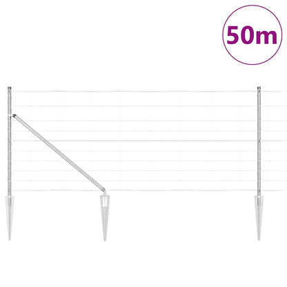 Palo della recinzione Zincato 50 x 1 m Acciaio | homemem39