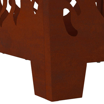 Focolare Marrone 40 x 40 x 40 cm acciaio corten