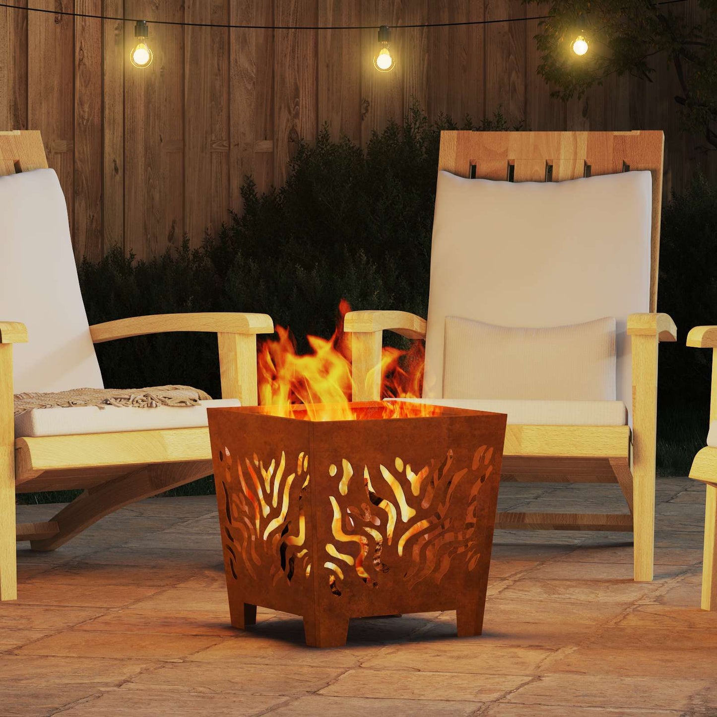 Focolare Marrone 40 x 40 x 40 cm acciaio corten | homemem39
