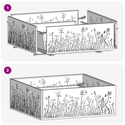 Focolare Nero 80 x 80 x 30 cm Acciaio