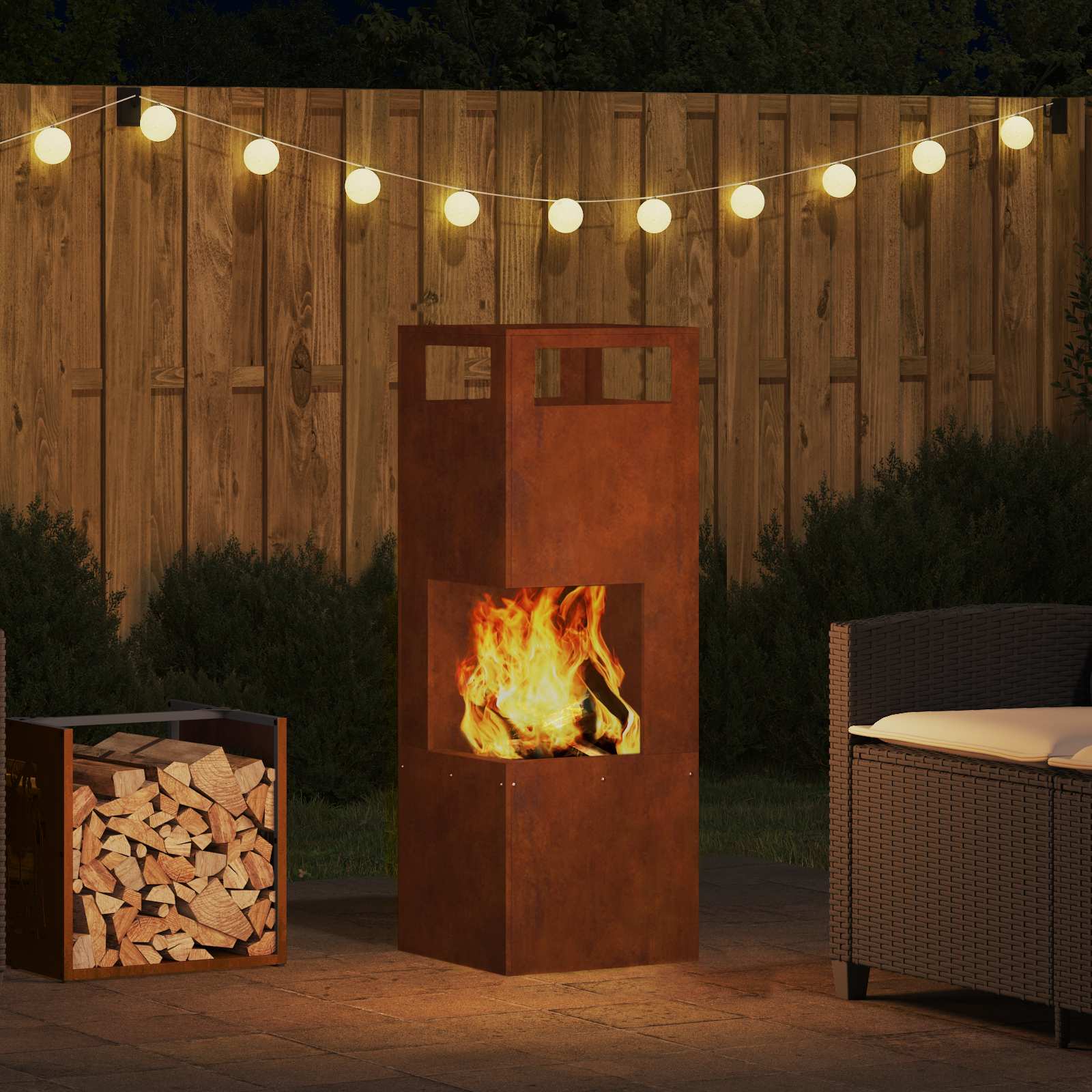 Focolare Marrone 35 x 35 x 100 cm | homemem39