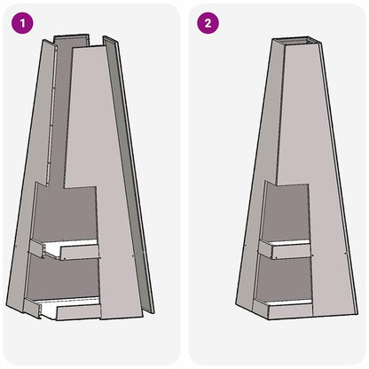 Focolare Marrone 35 x 35 x 100 cm Acciaio
