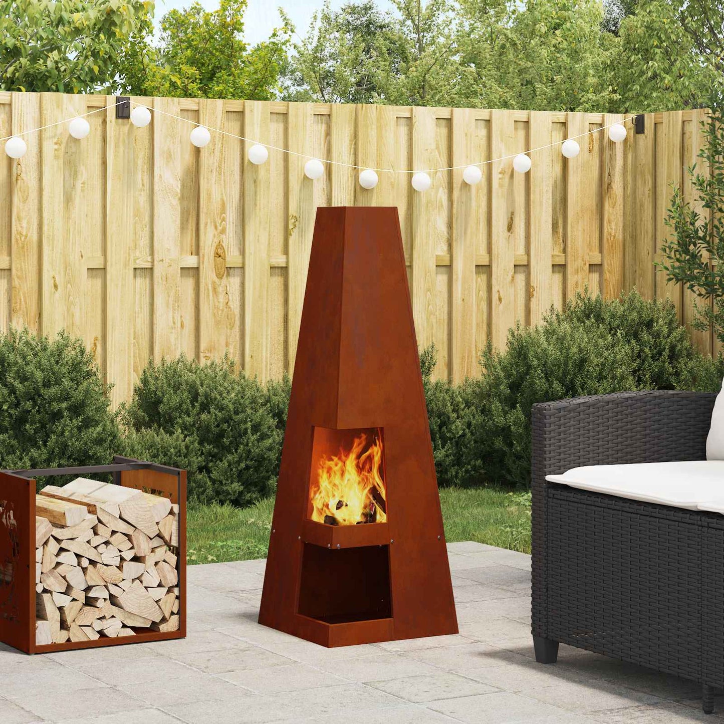 Focolare Marrone 35 x 35 x 100 cm Acciaio CorTen | homemem39