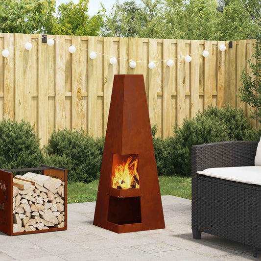 Focolare Marrone 35 x 35 x 100 cm Acciaio CorTen | homemem39
