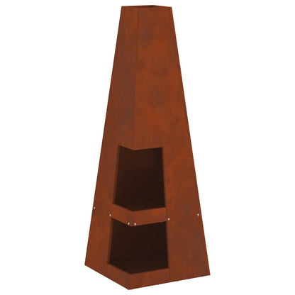 Focolare Marrone 35 x 35 x 100 cm Acciaio CorTen | homemem39