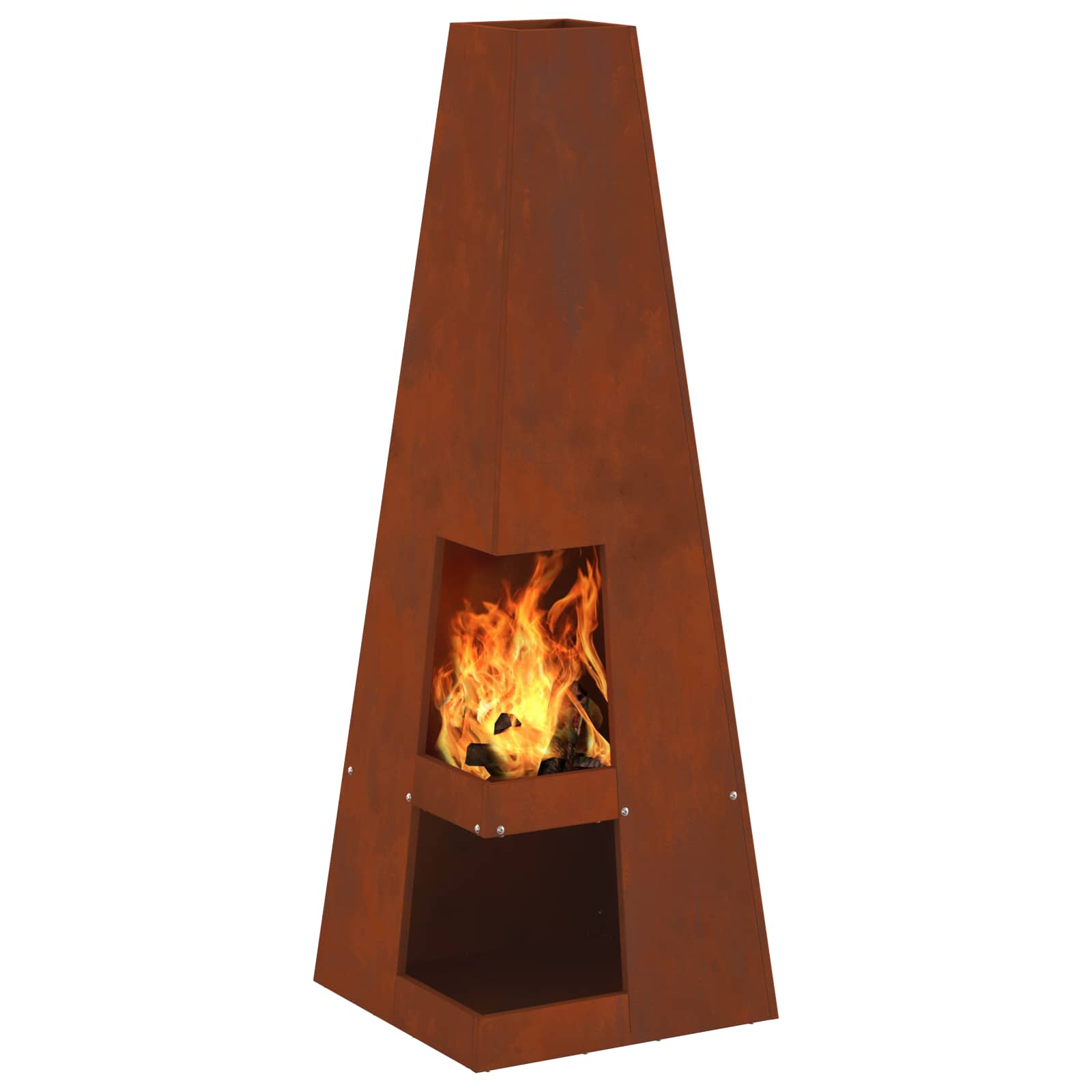 Focolare Marrone 35 x 35 x 100 cm Acciaio CorTen | homemem39