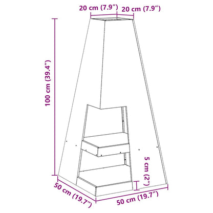 Focolare Nero 50 x 50 x 100 cm Acciaio | homemem39
