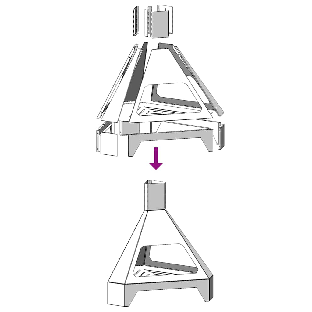 Focolare Nero 50 x 43 x 52 cm Acciaio