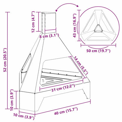 Focolare Nero 50 x 43 x 52 cm Acciaio
