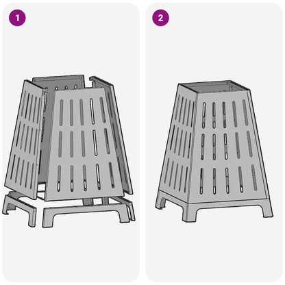 Focolare Nero 50 x 50 x 70 cm Acciaio laminato a freddo