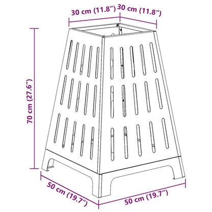 Focolare Nero 50 x 50 x 70 cm Acciaio laminato a freddo