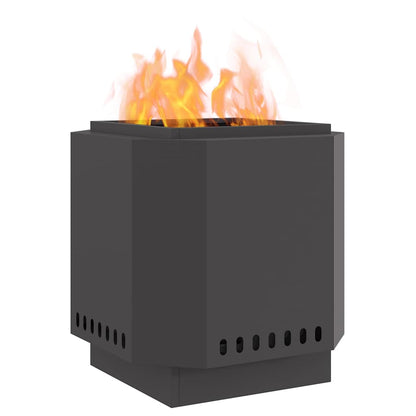 Focolare Senza Fumi Nero 48 x 48 x 51 cm Acciaio