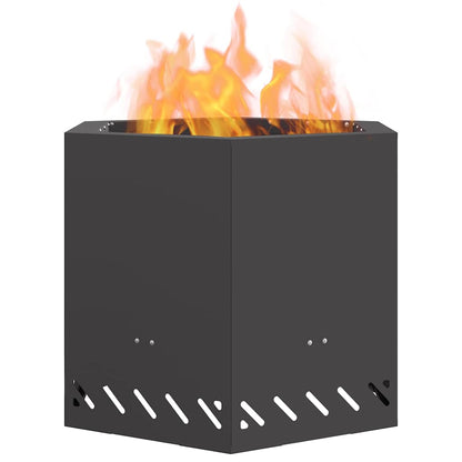 Focolare Senza Fumi Nero 58 x 58 x 51 cm Acciaio