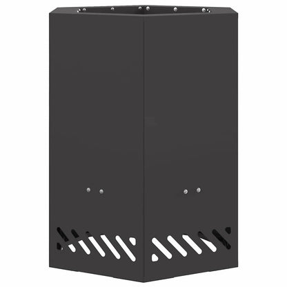 Focolare Senza Fumi Nero 38 x 38 x 51 cm Acciaio