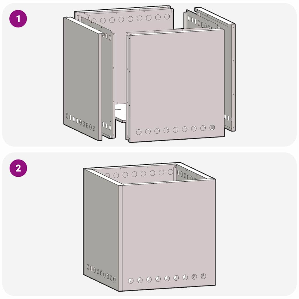 Focolare Senza Fumi Nero 48 x 48 x 50 cm Acciaio