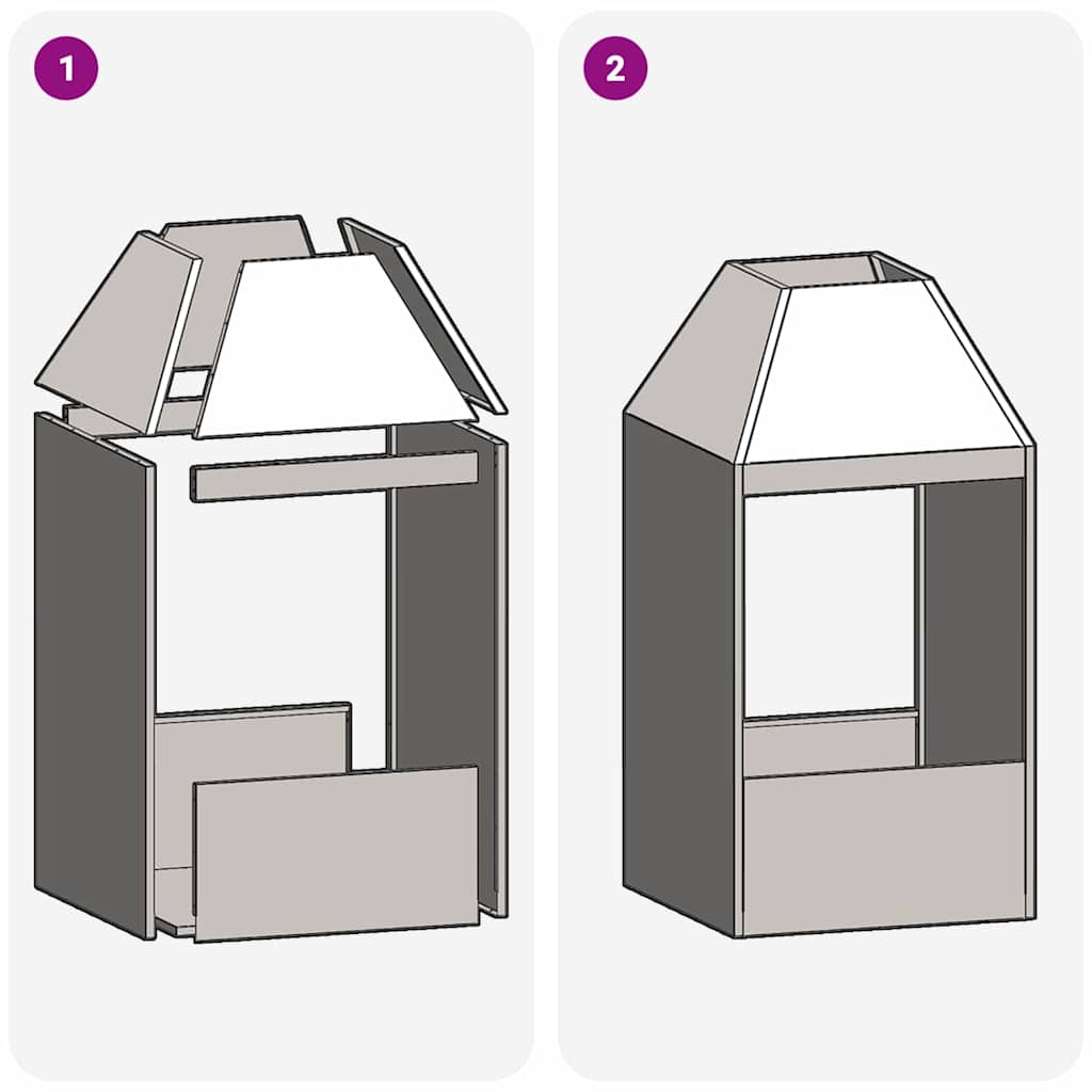 Focolare Nero 50 x 50 x 100 cm Acciaio