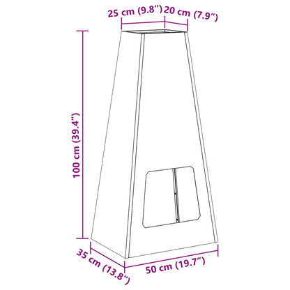 Focolare Nero 50 x 35 x 100 cm Acciaio