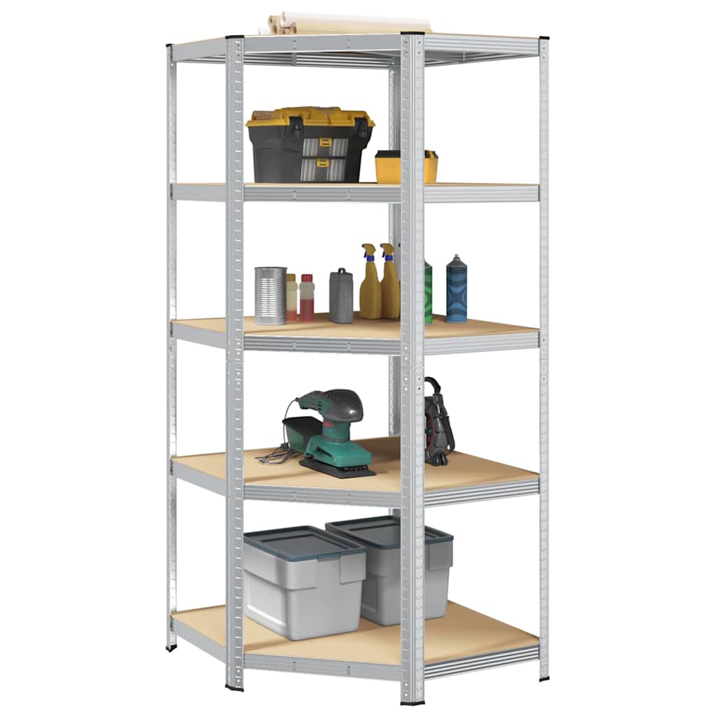 Mensola angolare Argento 90 x 90 x 198 cm Legno multistrato | homemem39
