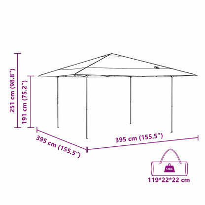 Tenda Gazebo Arancione 395 x 395 x 251 cm Tessuto