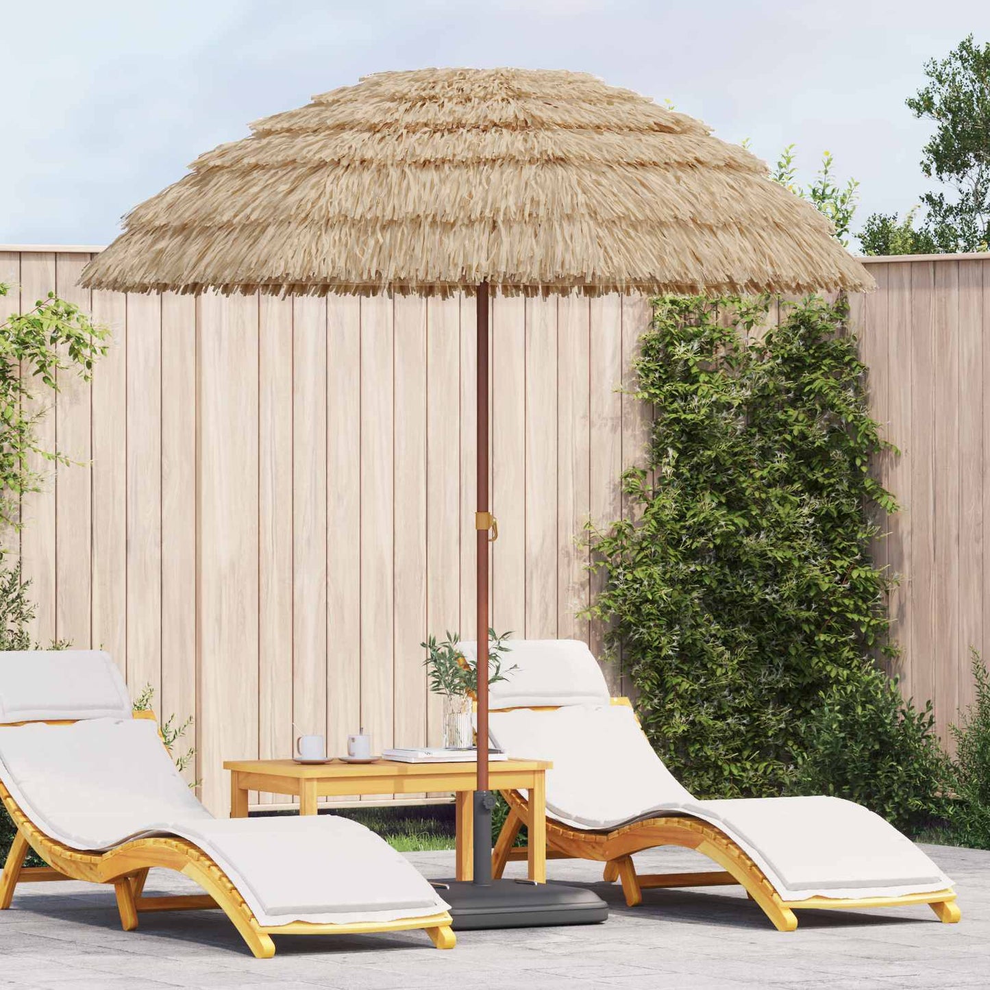 Ombrellone da Spiaggia Naturale 205 x 205 x 210 cm