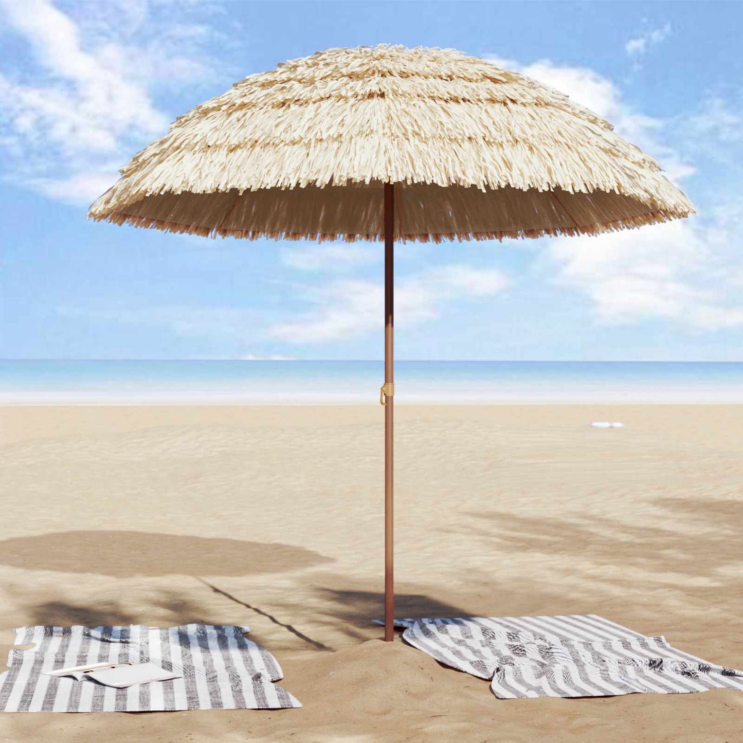 Ombrellone da Spiaggia Naturale 205 x 205 x 210 cm | homemem39