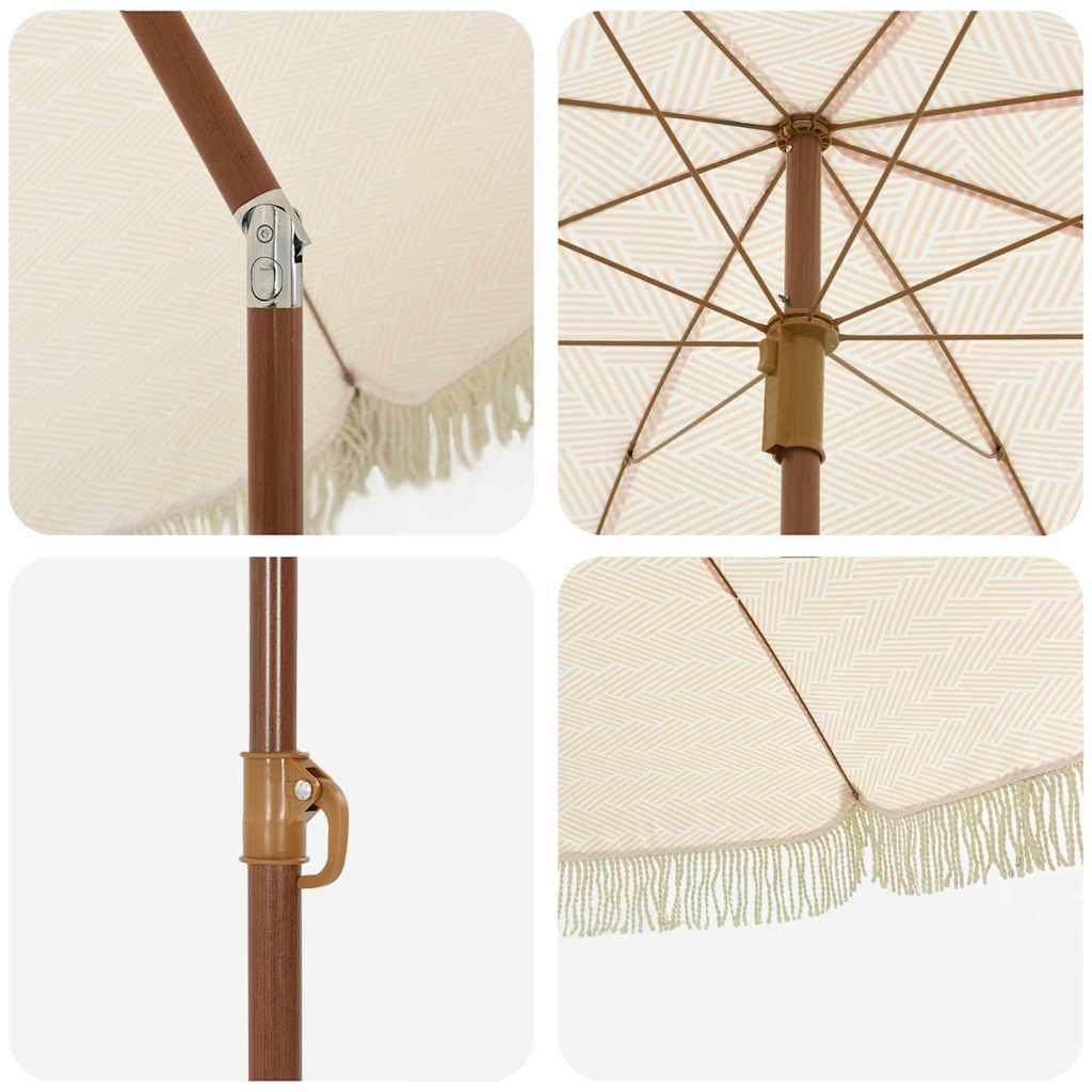 Ombrellone da Spiaggia Giallo e Bianco 160 x 160 x 196 cm | homemem39
