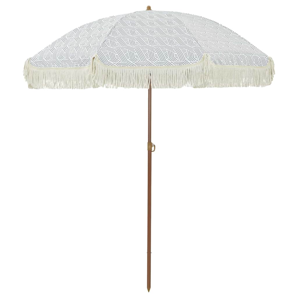 Ombrellone da Spiaggia Grigio e Bianco 160 x 160 x 196 cm | homemem39