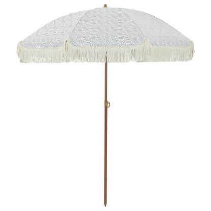 Ombrellone da Spiaggia Grigio e Bianco 160 x 160 x 196 cm | homemem39