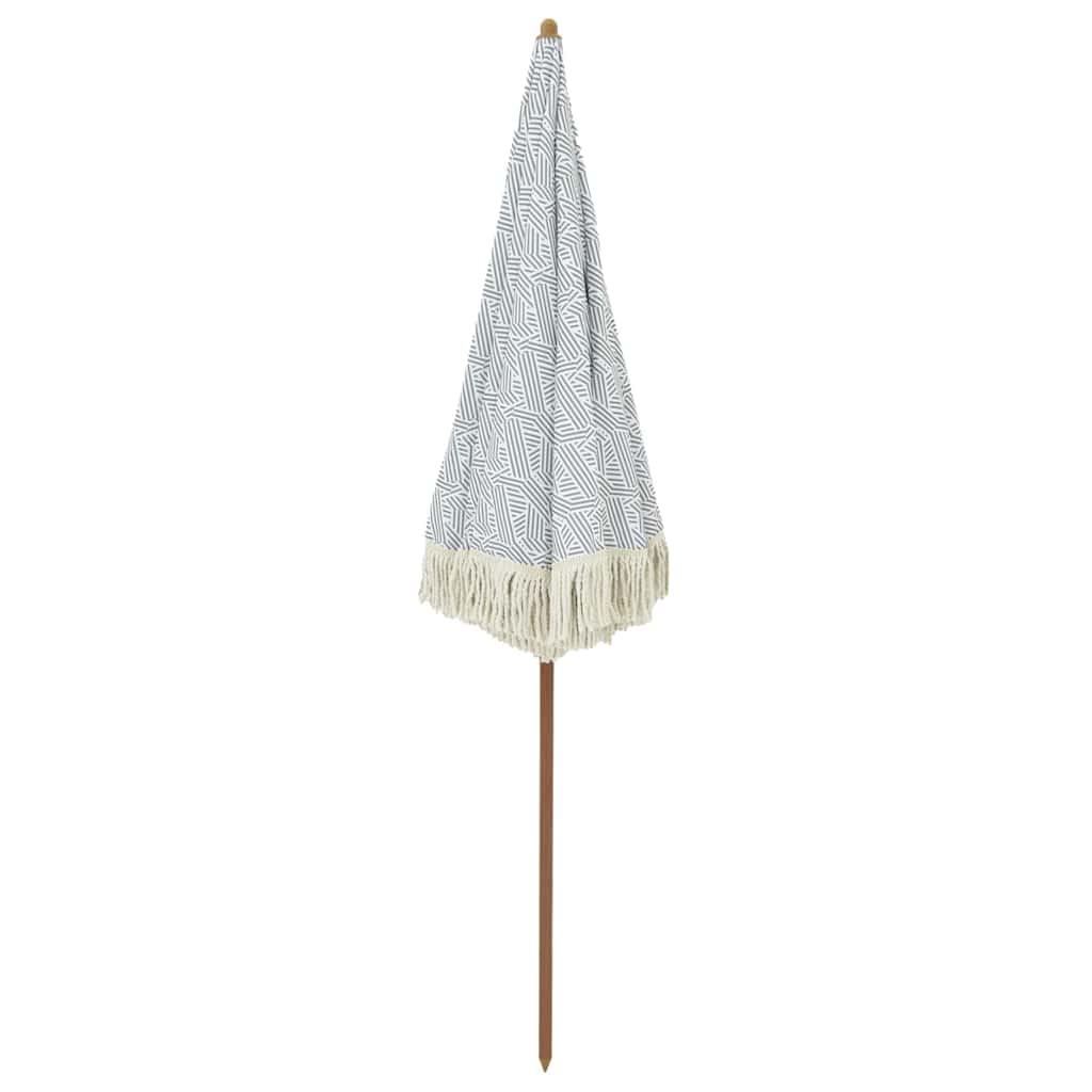 Ombrellone da Spiaggia Grigio e Bianco 160 x 160 x 196 cm | homemem39