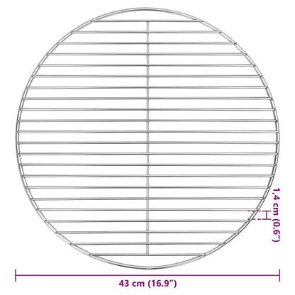 Griglia per barbecue Argento 43 x 43 cm Acciaio inossidabile