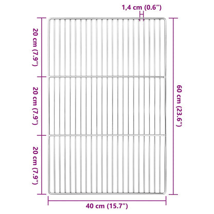 Griglia Argento 60 x 40 cm Acciaio inossidabile
